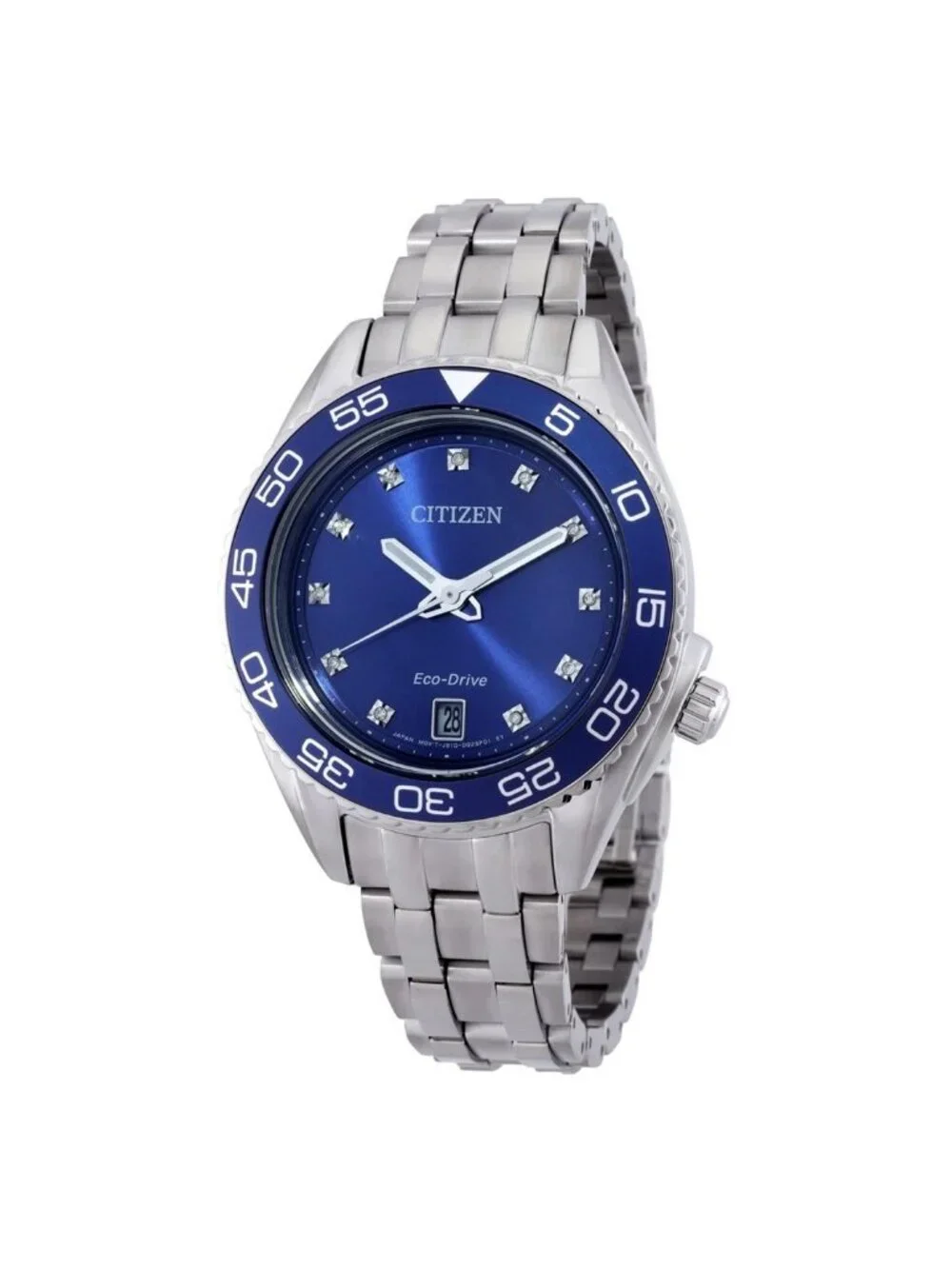 NWT Citizen Carson Eco-Drive Diamond Blue Dial Ladies Watch